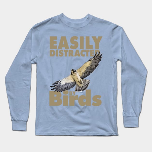 Easily distracted by birds - Hawk Long Sleeve T-Shirt by Ripples of Time